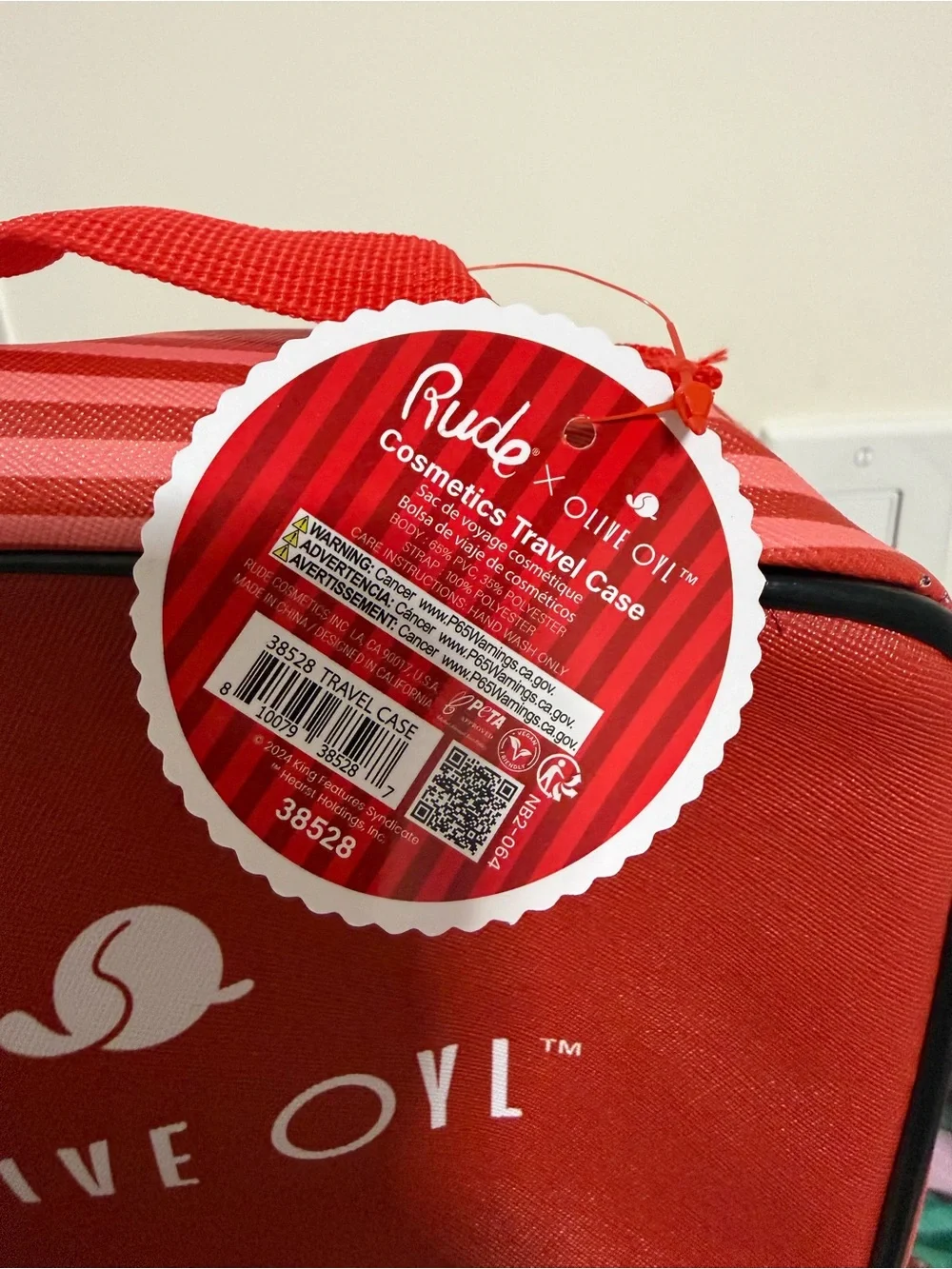 Popeye Olive Oyl Clear Red Cosmetic Bag